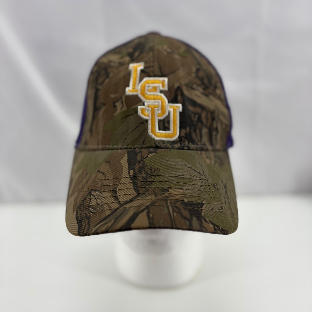 LSU Tigers Captivating Headgear Camo Purple Mesh Trucker Hat Snapback Cap Mens‎